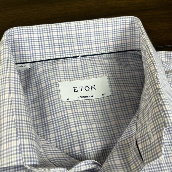 ETON Dress Shirt Mens 16.5/42 Blue Contemporary Fit Formal Business - Picture 2 of 4